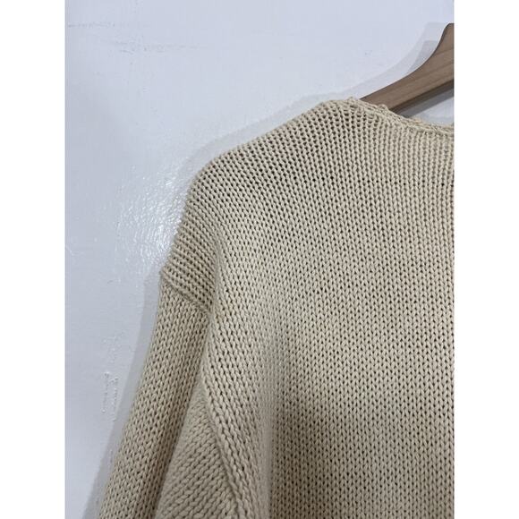 Vtg Hand Knit Chunky Ramie Floral Embroidery Grandma Garden Cottagecore Sweater - Picture 8 of 11